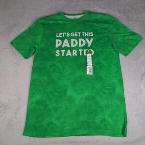 St Patrick's Day Shirt Mens Medium LET'S GET THIS PADDY STARTED Short Sleeve NWT